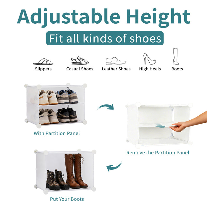 Sybels High-Capacity Shoe Rack (24 Pairs) – 6 Shelves with a Door for Entryway, Closet, Bedroom Storage, White