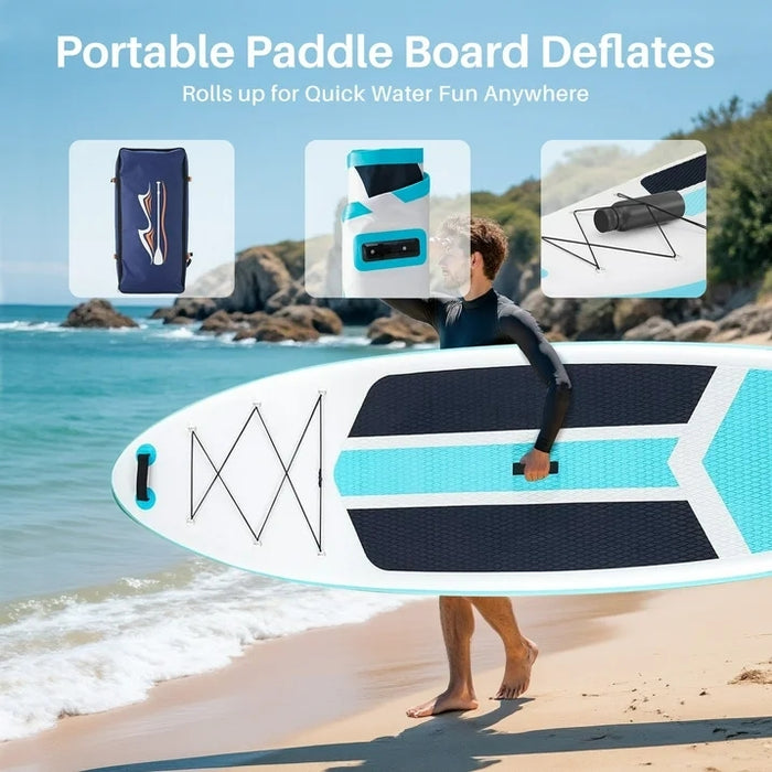 Sybels Complete Inflatable Stand Up Paddle Board Kit, Wide & Stable Design, Anti-Slip Deck, Adjustable Paddle, Ideal for Beginners to Advanced, Blue