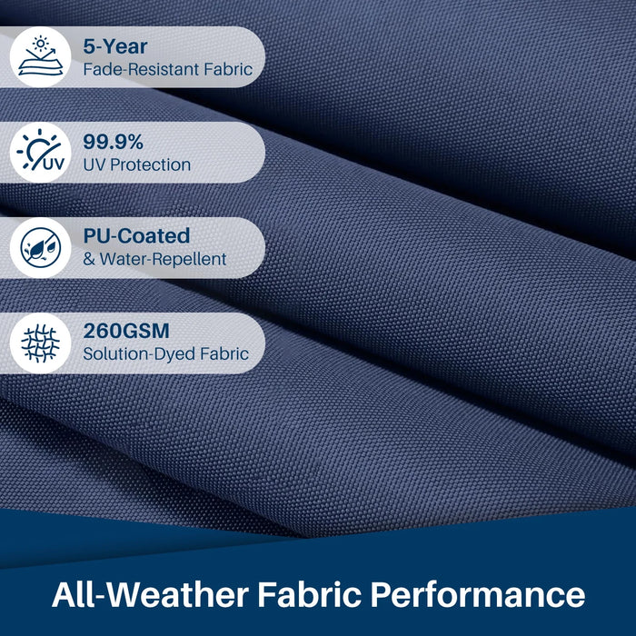 Sybels 9FT Patio Umbrella with Push-Button Tilt - Fade-Resistant Aluminum Frame for Pool, Deck & Garden, Blue