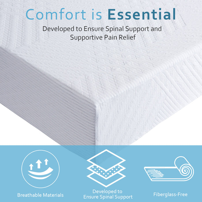 12 inch Queen Memory Foam Mattress, Cooling Gel Green Tea Mattress Bed in a Box, Made in USA, CertiPUR-US Certified, Medium Firm