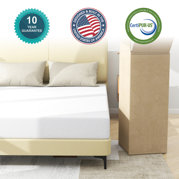Twin Mattress, 10 inch Gel Memory Foam Mattress for Cool Sleep & Pressure Relief, Medium Firm Mattresses CertiPUR-US Certified Bed-in-a-Box