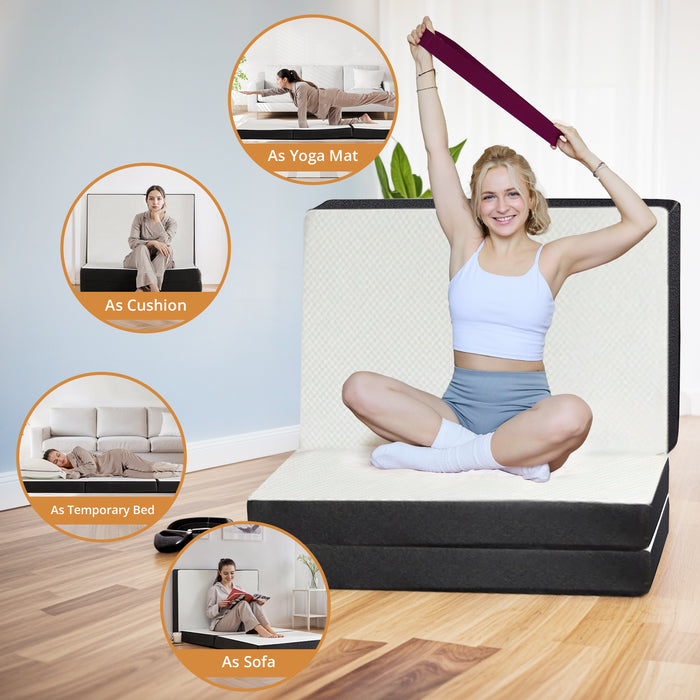 Yangming Tri-Fold Memory Foam Mattress, 4 inch Twin Folding Mattress