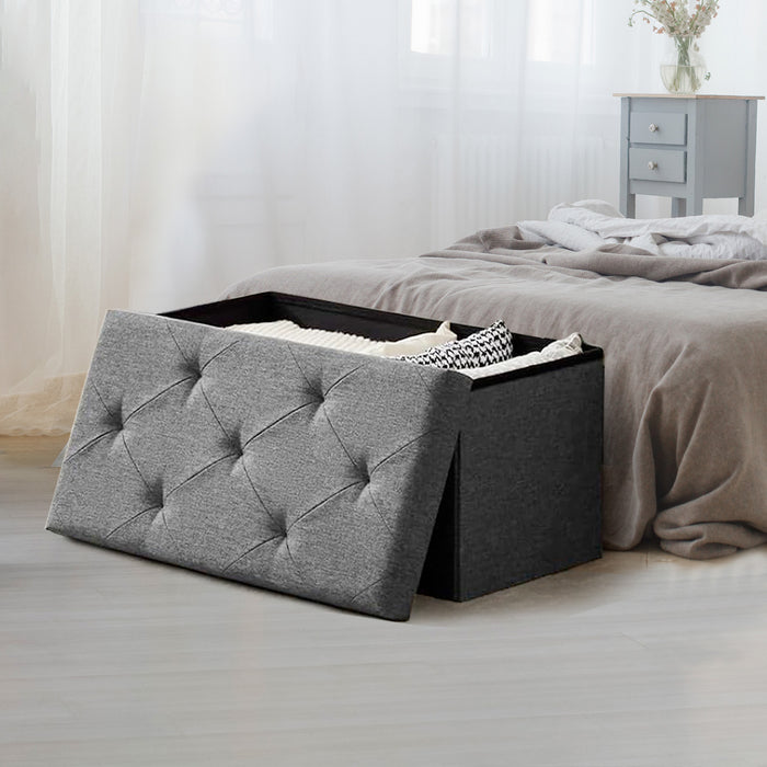 Simenmax 30'' Folding Storage Ottoman Bench, Bed Storage Foot Rest Stools Ottoman Storage Chest