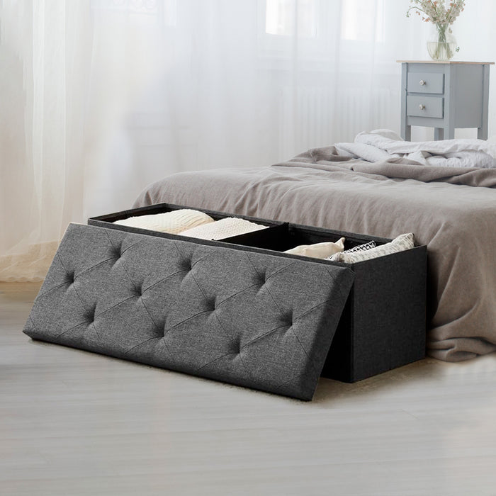 Simenmax 30'' Folding Storage Ottoman Bench, Bed Storage Foot Rest Stools Ottoman Storage Chest
