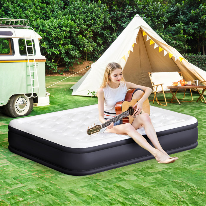 Bigleap Air Mattress Queen with Built in Pump, 16-Inch Raised Inflatable Blow up Camping Bed