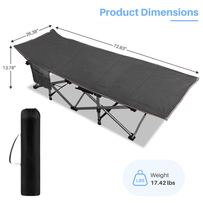 Bigleap Camping Cot, Folding Camping Cot Heavy Duty Sleeping Bed with Pilllow for Home Office Travel, Camping, Red