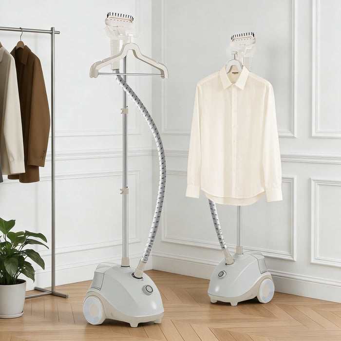 Beddle Steamer for Clothes with Stand,1500W Powerful Garment Steamer with Roll Wheels, 1.7 L Water Tank,Auto Shut-off