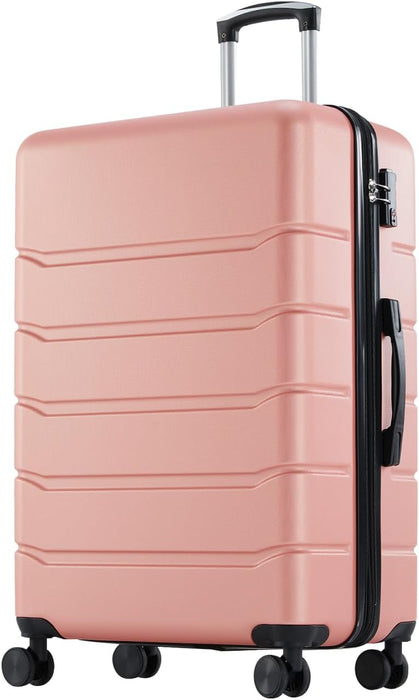 Sybels 28 Inch Carry On Luggage, Hard Shell Expandable Suitcase with TSA Lock and Double Spinner Wheels, Pink