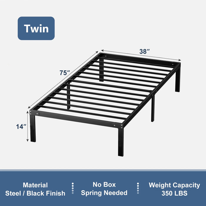 Beddle Bed Frame,Metal Bed Frame,No Box Spring Needed,Quiet & Sturdy,Black