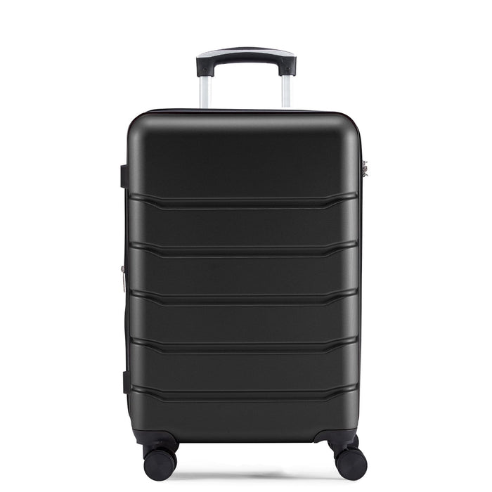 Taoset 24-Inch Expandable Blue Hard Shell Luggage, ABS Suitcase with Dual Spinner Wheels, TSA Accepted Lock, Wet/Dry Compartments, Lightweight & Durable for Travel, Black