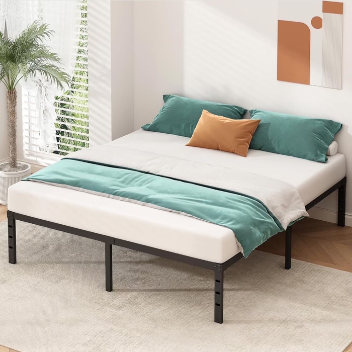 Beddle Bed Frame, 14" Heavy Duty Metal Platform with Storage Space No Box Spring Needed, Black