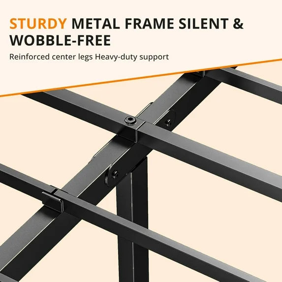 Sybels Queen Size High Platform Bed Frame with Under Bed Storage Space