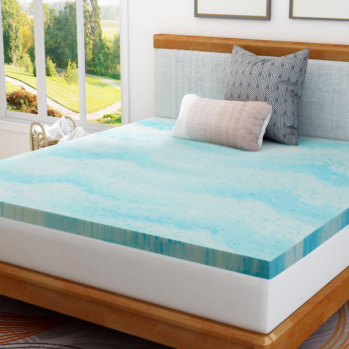 3 Inch Memory Foam Mattress Topper, King Mattress Topper Cooling Gel Ventilated Design, Bed Topper with CertiPUR-US Certified