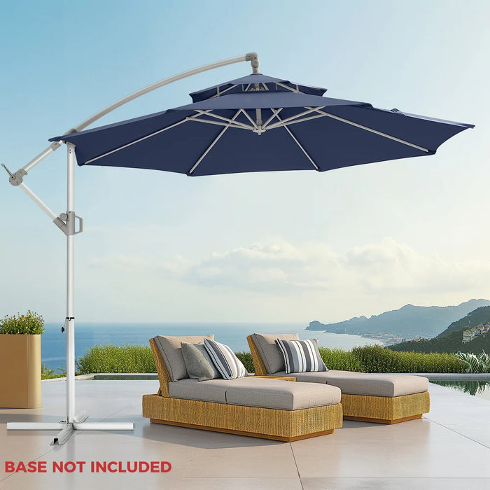 Sybels 10ft Offset Hanging Patio Umbrella, Cantilever Design with Tilt & Crank for Poolside