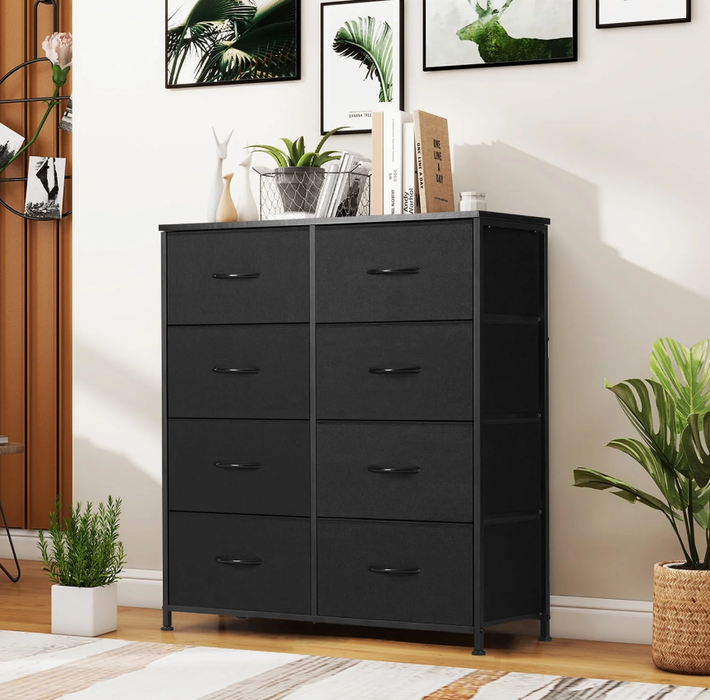 8 Drawers Dresser for Bedroom with Metal Frame, Wood Tabletop, Storage Chest Drawers