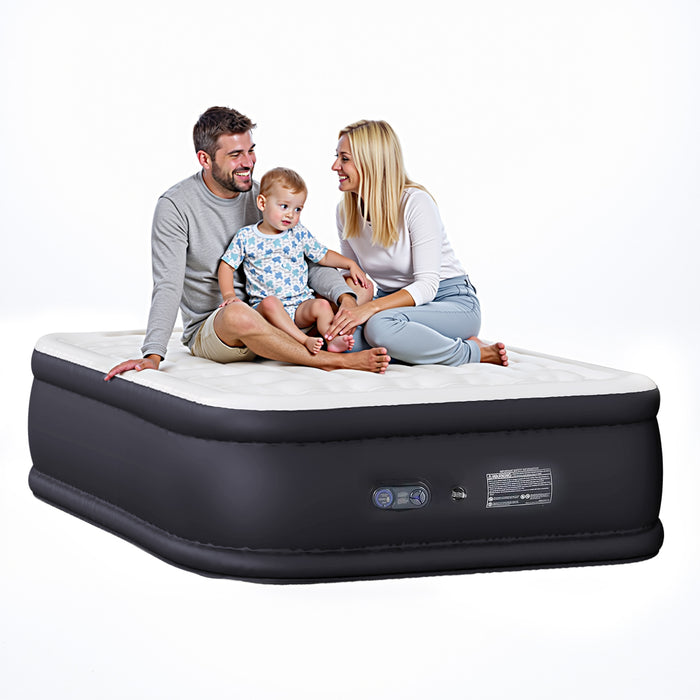 TINKLE WELL Twin/Queen Size Air Mattress with Built-in High Capacity Pump, 16"/18“/22” Extra Tall Raised Airbed, Non-Slip Bottom Design, Supports 660 lbs, Inflatable Mattress for Home, Camping and Travel