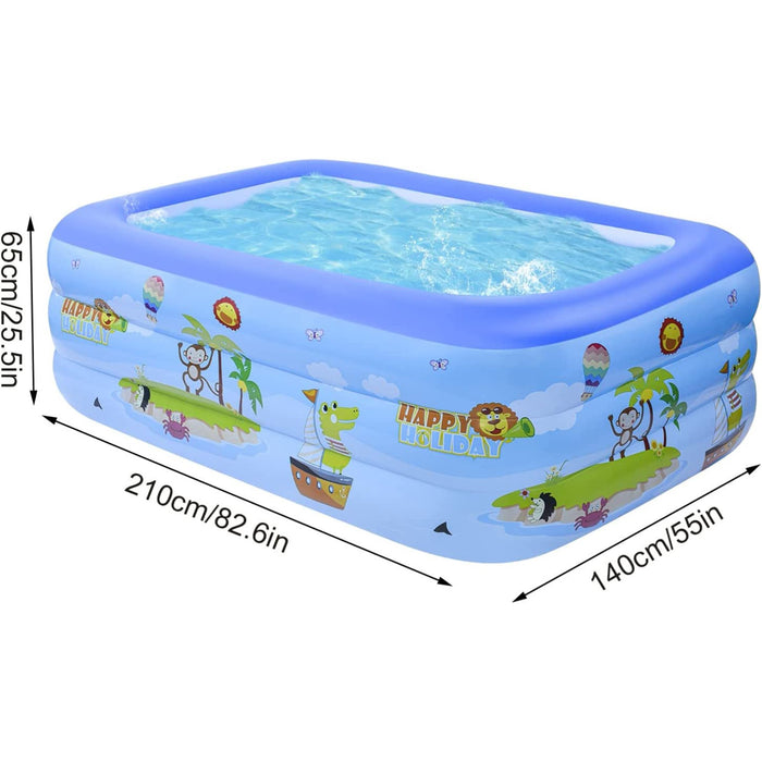 Rectangular Inflatable Swimming Pool Durable, Easy Setup, Family Fun