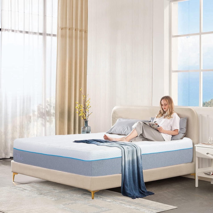 Twin Mattress, 12 inch Memory Foam Mattress, Medium Firm Gel Foam Mattress with Breathable Soft Fabric Cover,White