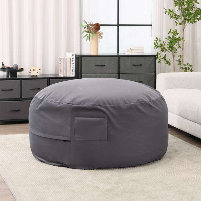 Simenmax 4FT Bean Bag Chair Beanbag, Oversized Lazy Sofa Living Room Furniture with Removable Washable Cover, Dark Gray