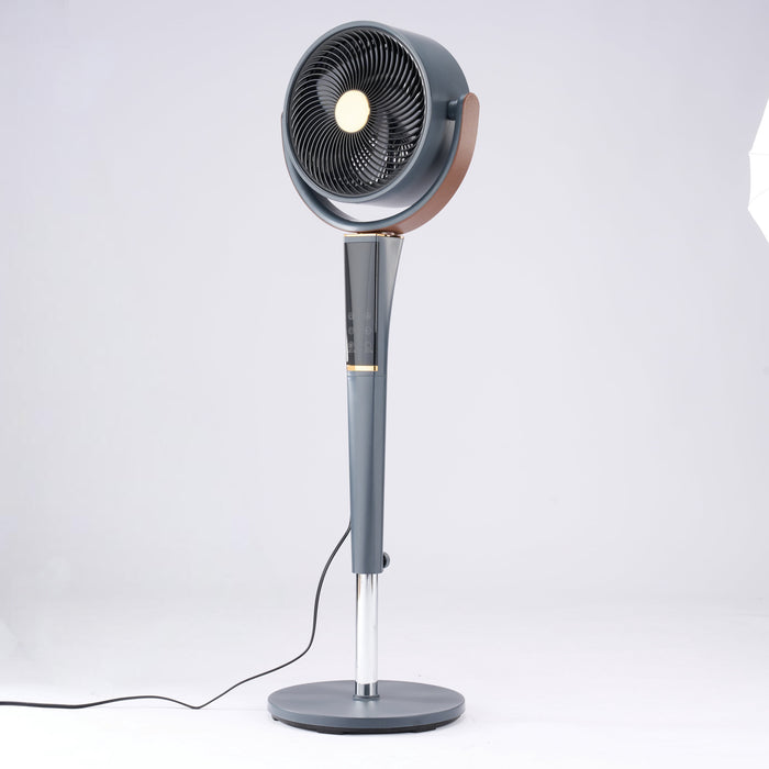 Betcozy Pedestal Fan with Remote, Night Light, 15 Speed Quiet Floor Fan for Baby Room & Bedroom, 3D Oscillating Fan with Sleep Mode, Gray