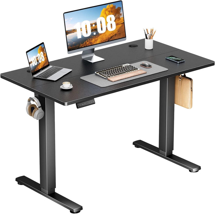 Bigleap Electric Standing Desk 40x24 Inches, Sit Stand Up Desk with 3 Memory Presets, Splice Wood Board, Home Office Computer Workstation (Black)