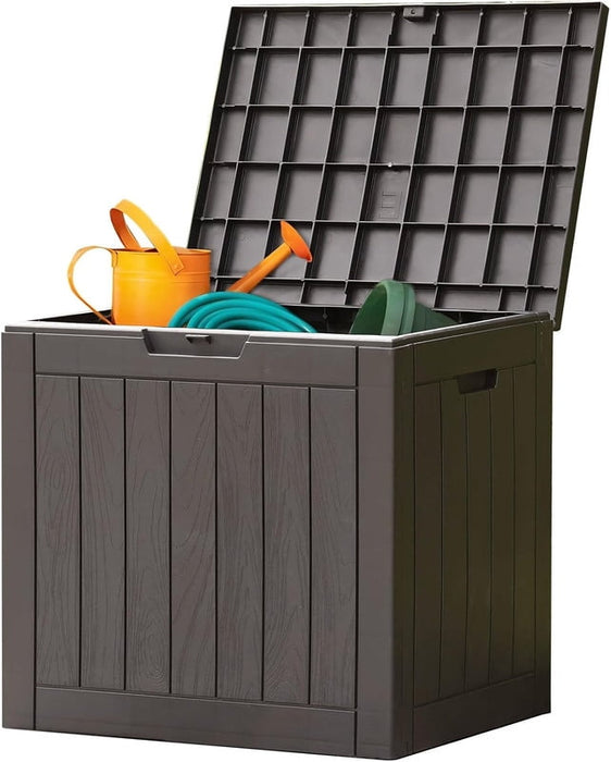 Simenmax 31-Gallon Outdoor Deck Box - Weatherproof Lockable Storage Container for Patio, Garden,Brown