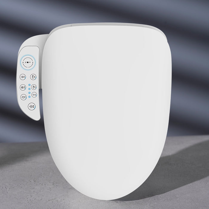 Blorly Smart Bidet Toilet Seat with Heated Seat, Electronic Bidet Seat with One-Key Knob/Side Panel/Warm Water/Air Dryer/Nightlight