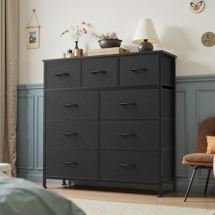 Betcozy 9-Drawer Dresser, Ideal Master Bedroom Storage & All-Purpose Wardrobe Organizer, Black