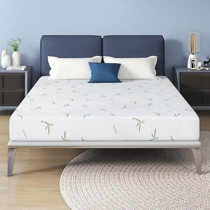 TINKLE WELL TINKLE WELL 8’’ Memory Foam Queen Mattress with bamboo cover, Medium Firm, White