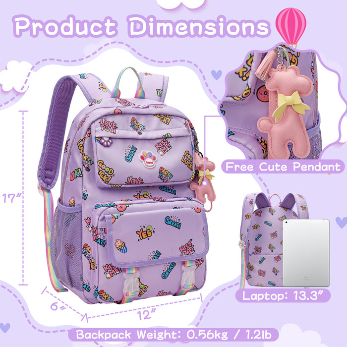 Laptop Backpacks, 17 Inch School Bag College Backpack Large Travel Daypack Bookbags for Teens Girls Women Students, Purple