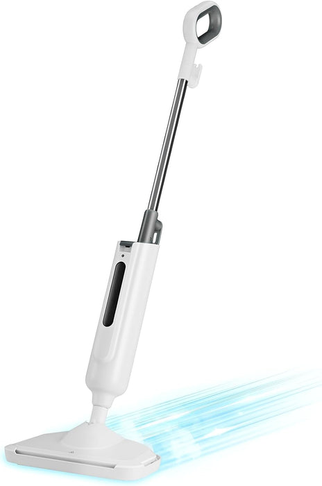 Simenmax Steam Mop with 2 Washable Pads, Lightweight Steam Mop for Hardwood, Tile & Laminate Floors，White&Gray
