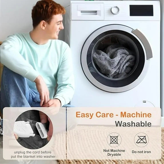 Sybels Heated Blanket Full Size (77"x84") | 10 Heat Settings & Timer Function | Ultra-Soft 【Reversible Flannel & Sherpa】| Fast Heating Washable Electric Throw | ETL Certified Warm Gift