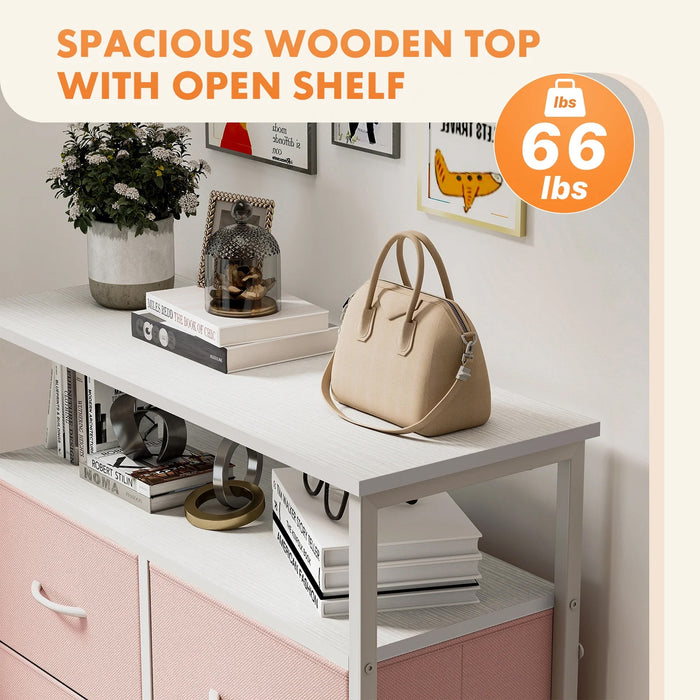 Blorly 5 Drawers Dresser, Storage Dresser Organizer with Drawers, Chest of Drawers, Dresser with Metal Frame and Wood Tabletop for Bedroom, Guest Room, Closet, Entryway, Nursery, Light Gray