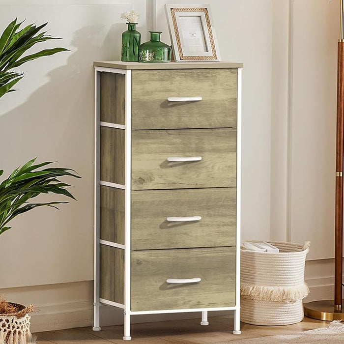 Simenmax 4/5/7/8/9Dresser, Storage Drawers with Removable Fabric Bins, Fabric Closet Chests Organizer for Bedroom, Closet, Living Room, Oak Greige