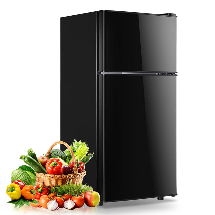 TINKLE WELL 2.4 Cu.ft Mini Fridge with Freezer, On Sale Compact Dual-Door Refrigerator for Bedroom, Dorm & Office, Black