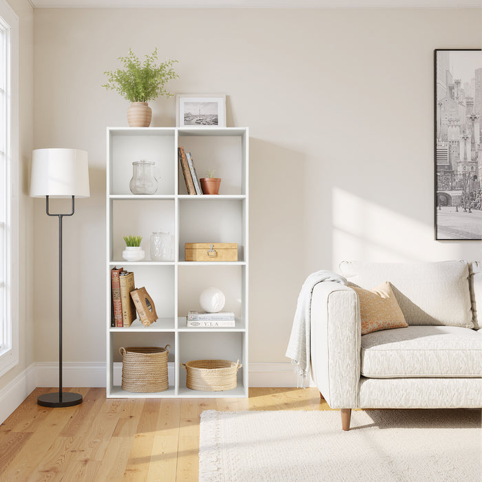 Bigleap 6/8/9 Cube Storage Organizer - Modern Open Cube Bookshelf with Removable Back Panels, Display Storage Bookcase for Living Room, Bedroom, Home Office, Entryway,White