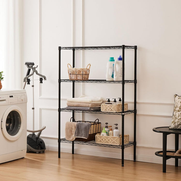 Versatile 3-5-Tier Adjustable Metal Shelving Unit - Heavy Duty Standing Shelf, Steel Racks for Organized Storage in Kitchen, Closet, Pantry, Garage, Bathroom, Laundry,Hold up to 250 lbs