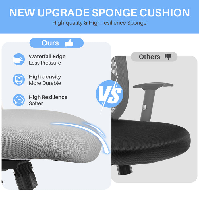 Bigleap Office Chair, Ergonomic Computer Chairs with Flip-up Arms,Gray