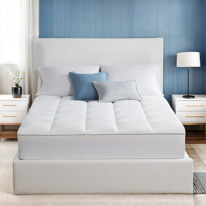 bigleap Memory Foam Mattress Topper - King Size Dual Layer 4 Inch Cooling Mattress Topper 2 Inch Gel Memory Foam Plus 2 Inch Pillow Top Bed Mattress Topper Cover Support Mattress Pad for Back Pain