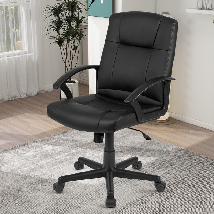 Bigleap Office Chair Leather Boss Chair Ergonomic Computer Gaming Chair With High Back Executive Swivel Chair With Arm Rest and Height Adjustment