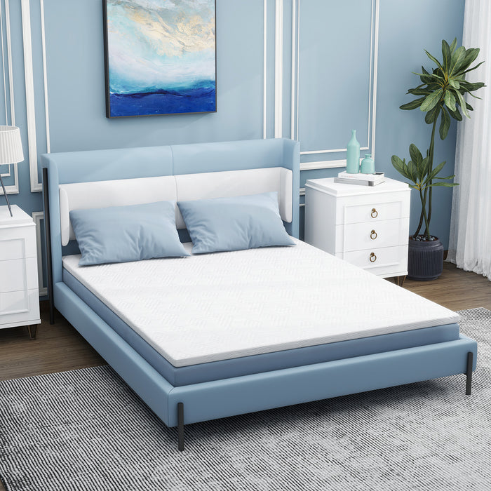 Bigleap 3 Inch Queen Memory Foam Mattress Topper, Bed Topper with Mattress Cover