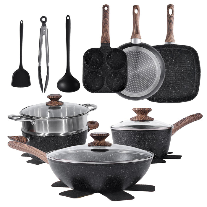 Aidoly Pots and Pans, 12 Pcs Kitchen Cookware Sets with Removable Handle, Nonstick, StackableAidoly Pots and Pans, Kitchen Cookware Sets with Removable Handle, Nonstick, Stackable