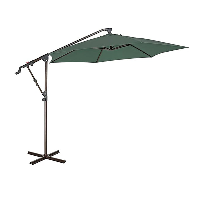 Simenmax 10ft Offset Umbrella Cantilever Patio Hanging Umbrella Outdoor Market Umbrella with Crank Suitable for Garden, Lawn, backyard and Deck,Dark Green