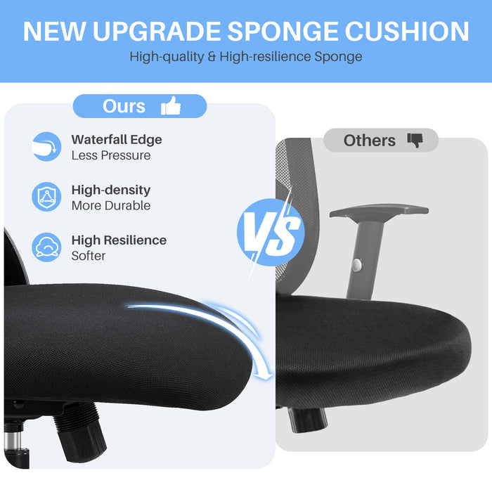 Bigleap Office Chair, Ergonomic Computer Chairs with Flip-up Arms,Black