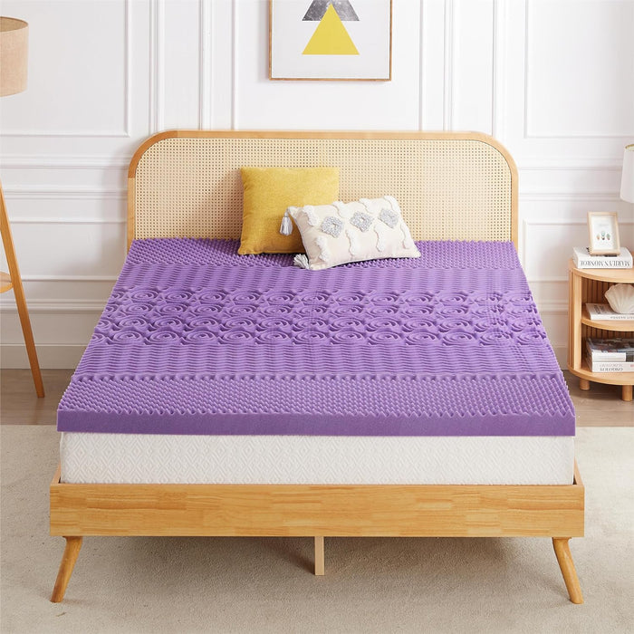 Mattress Topper Twin - 3 Inch 5-Zone Gel Infused Memory Foam Mattress Topper Twin Size, CertiPUR-US Certified