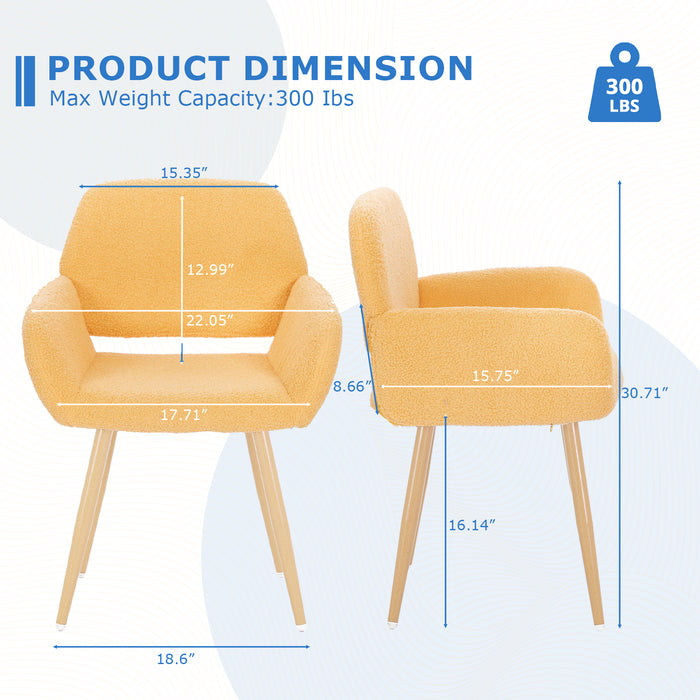 Velvet Dining Chairs, Modern Vanity Chairs with Wooden Frame Upholstered Cushion for Living Room, Bedroom, Dining Room, Kitchen