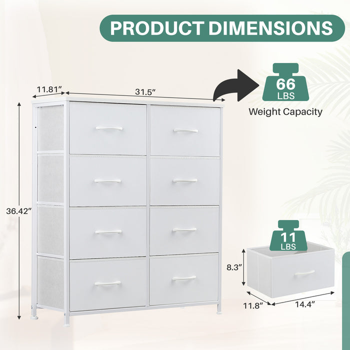 TINKLE WELL Wide 7/8/9 Drawer Fabric Dresser, Soft Storage Unit with Bins for Clothes, Toys, Linens, Fits Bedroom, Living Room, Hallway
