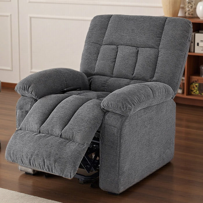 Simenmax Recliner Chair with Massage and Heating, Home Theater Seating with Lumbar Support, Adjustable Electric Power Lift Chairs, Gray