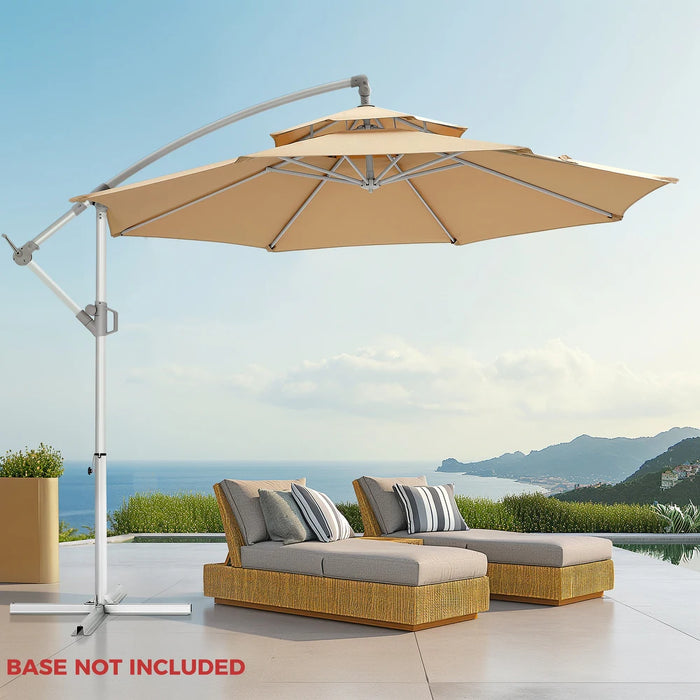 Sybels 10ft Offset Hanging Patio Umbrella, Cantilever Design with Tilt & Crank for Poolside