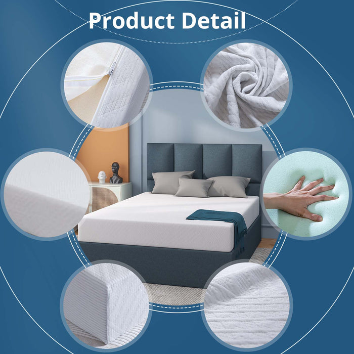 8 inch Memory Foam Mattress Green Tea Mattress Medium Firm,Twin